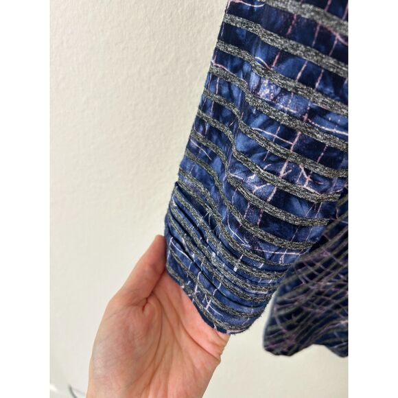 Boho Chic Button Down Top Women's L Blue abstract whimsigoth witchy gothic tunic - Picture 3 of 8